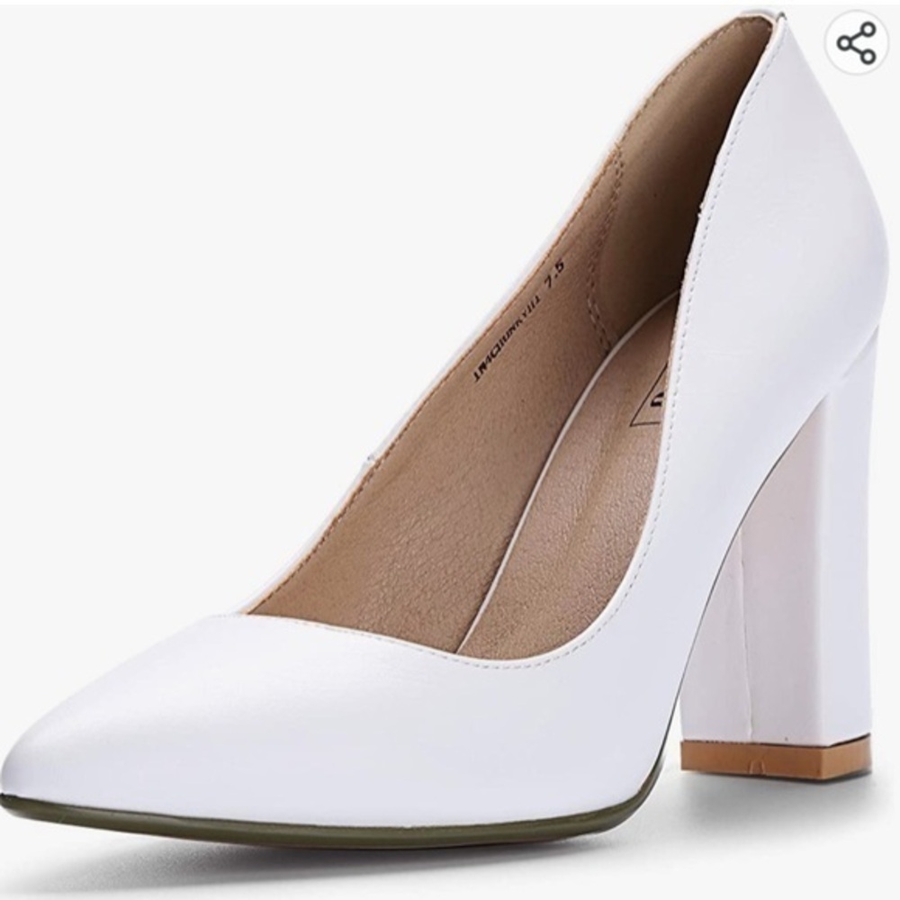 IDIFU Women's IN4 Chunky-HI Block High Heels Closed Pointed Toe Size 7.5